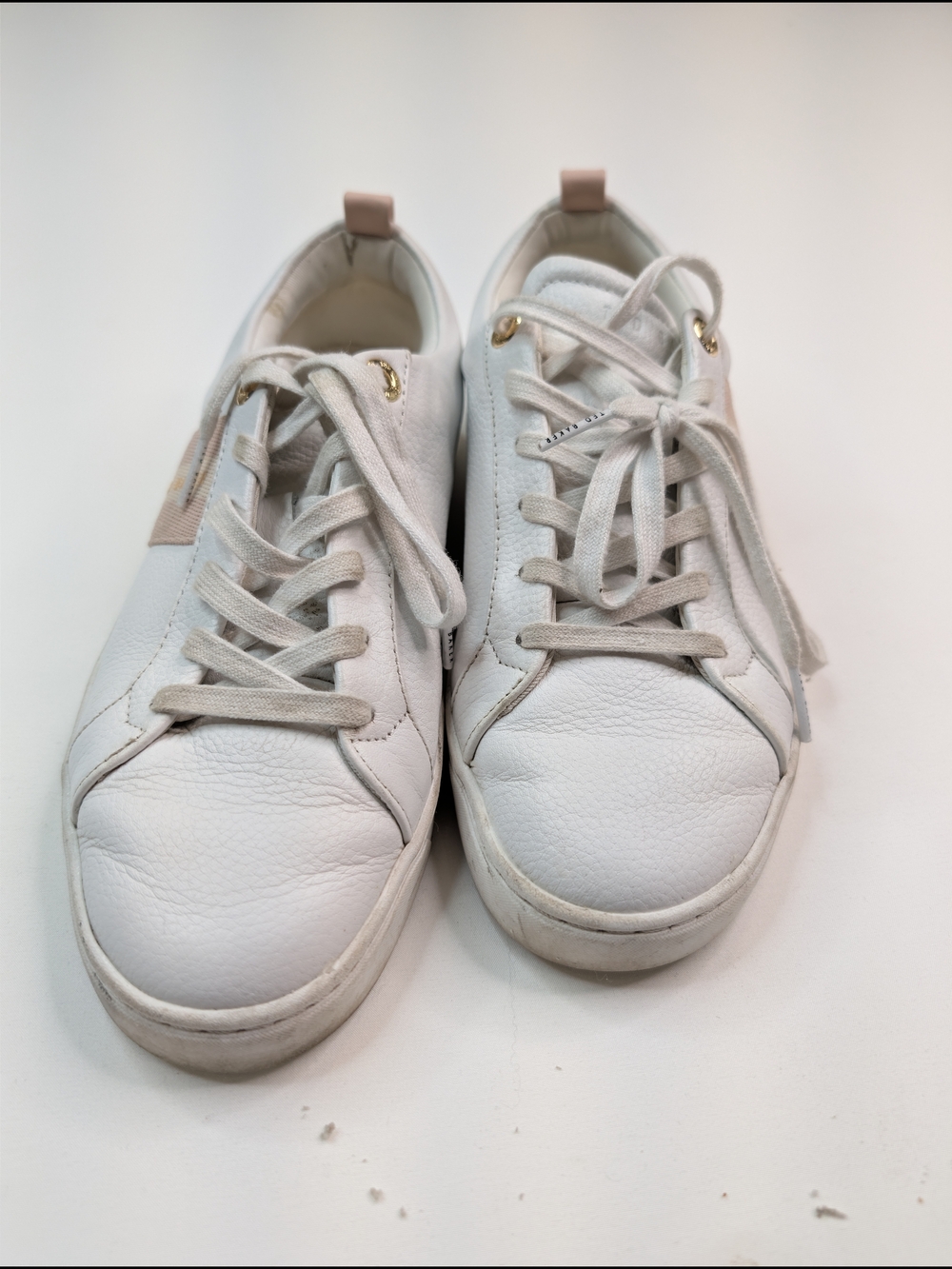 Ted Baker White Sneakers with Blush Stripe - Picture 4 of 6